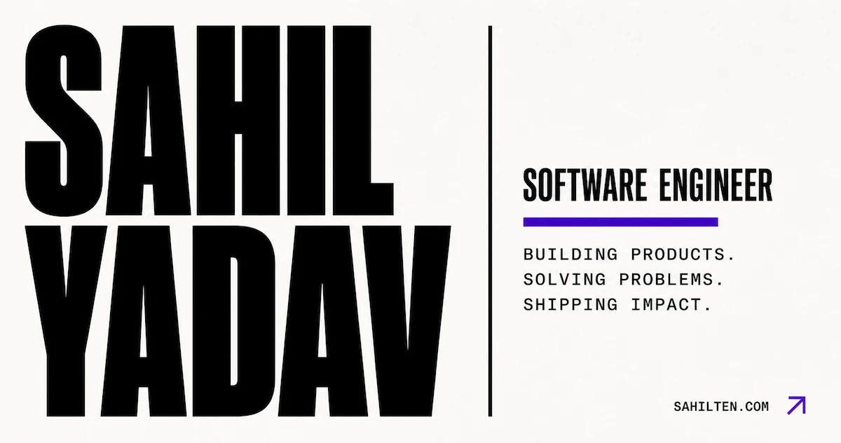 Software Engineer | Sahil Yadav | 3x YC | 2026